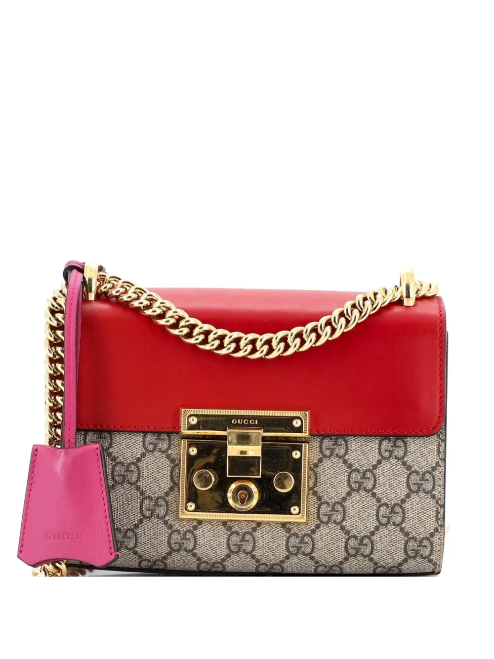 Gucci Pre-Owned Padlock Shoulder Bag GG Coated Canvas and Leather Small crossbody bag - Marrone