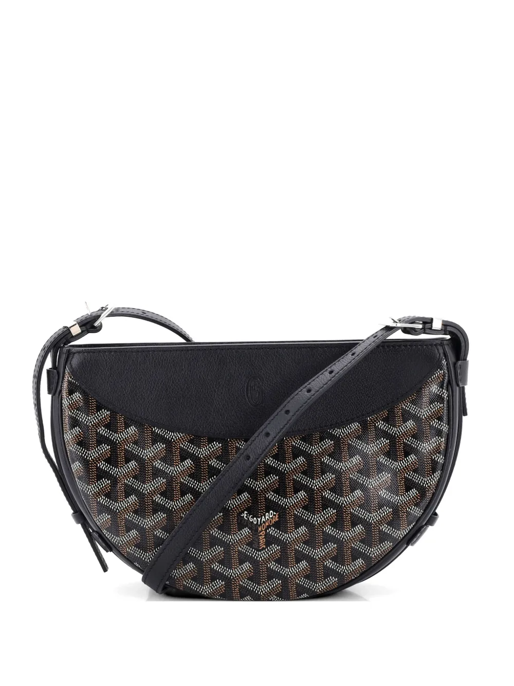 Goyard Pre-Owned Hirondelle Coated Canvas and Leather shoulder bag - Nero