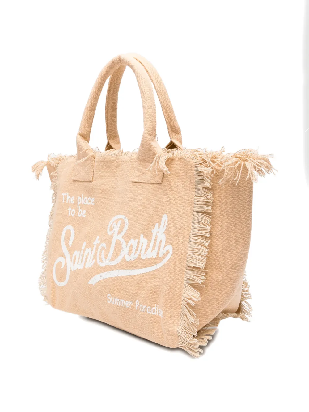 MC2 Saint Barth Vanity shopper met franje Beige