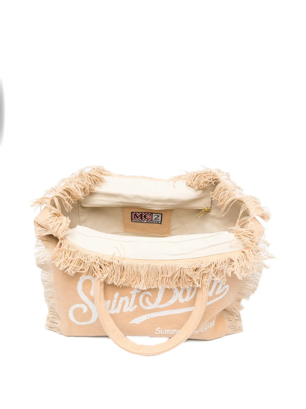 MC2 Saint Barth Vanity shopper met franje Beige