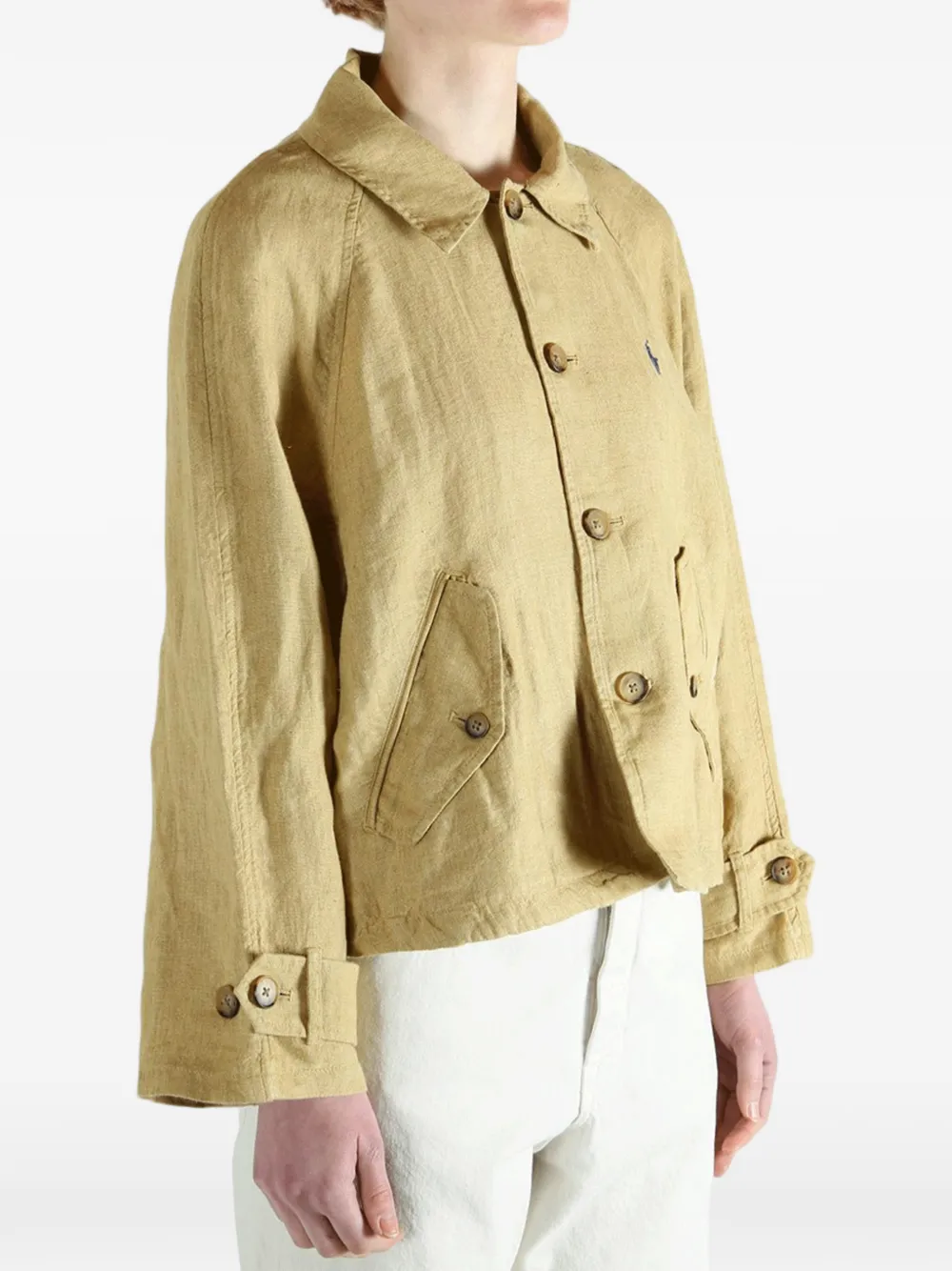 Polo Ralph Lauren Linnen jack met raglan mouwen Beige