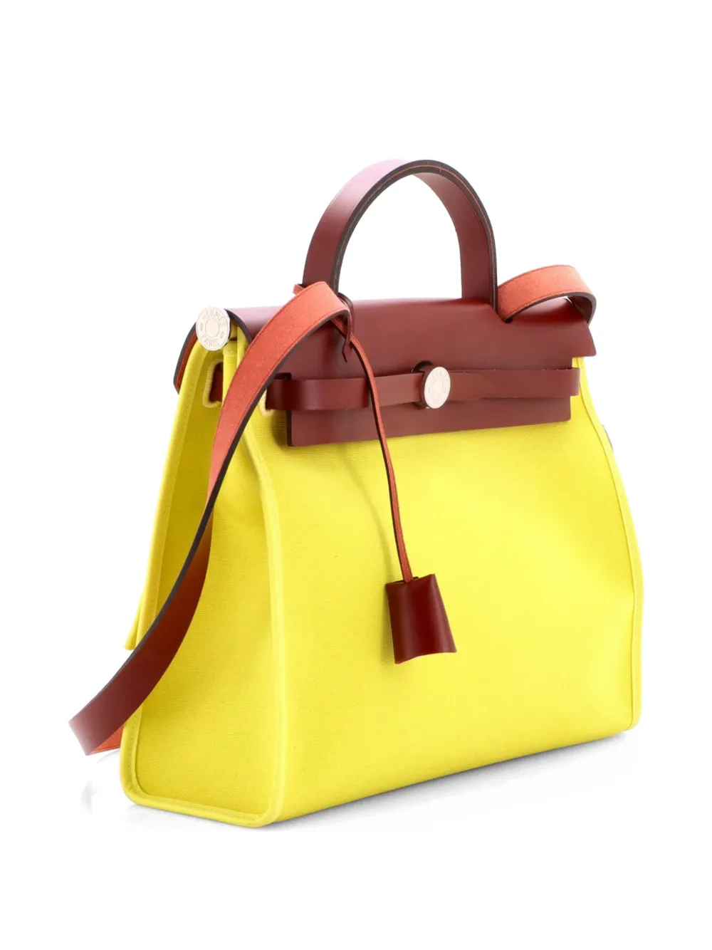 Hermès Pre-Owned Herbag Zip Leather and Toile 31 shoulder bag - Rosso