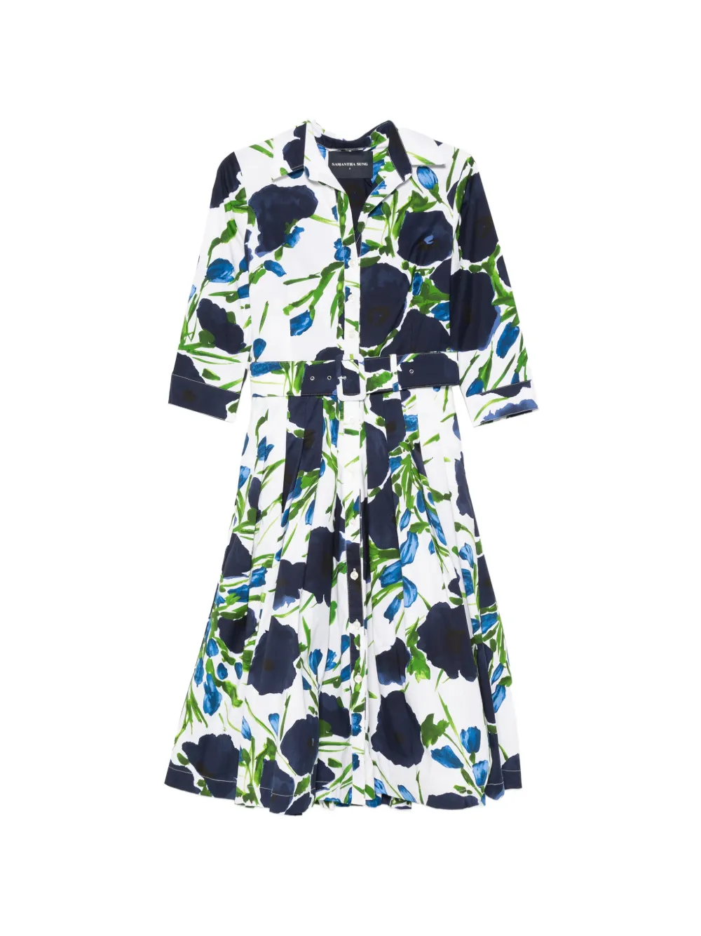 Samantha Sung Audrey floral-print midi dress - Bianco