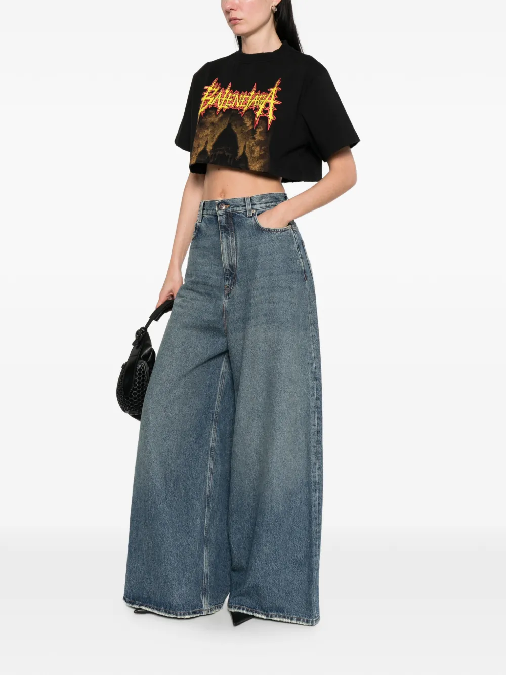 Balenciaga Jeans met wijde pijpen Blauw