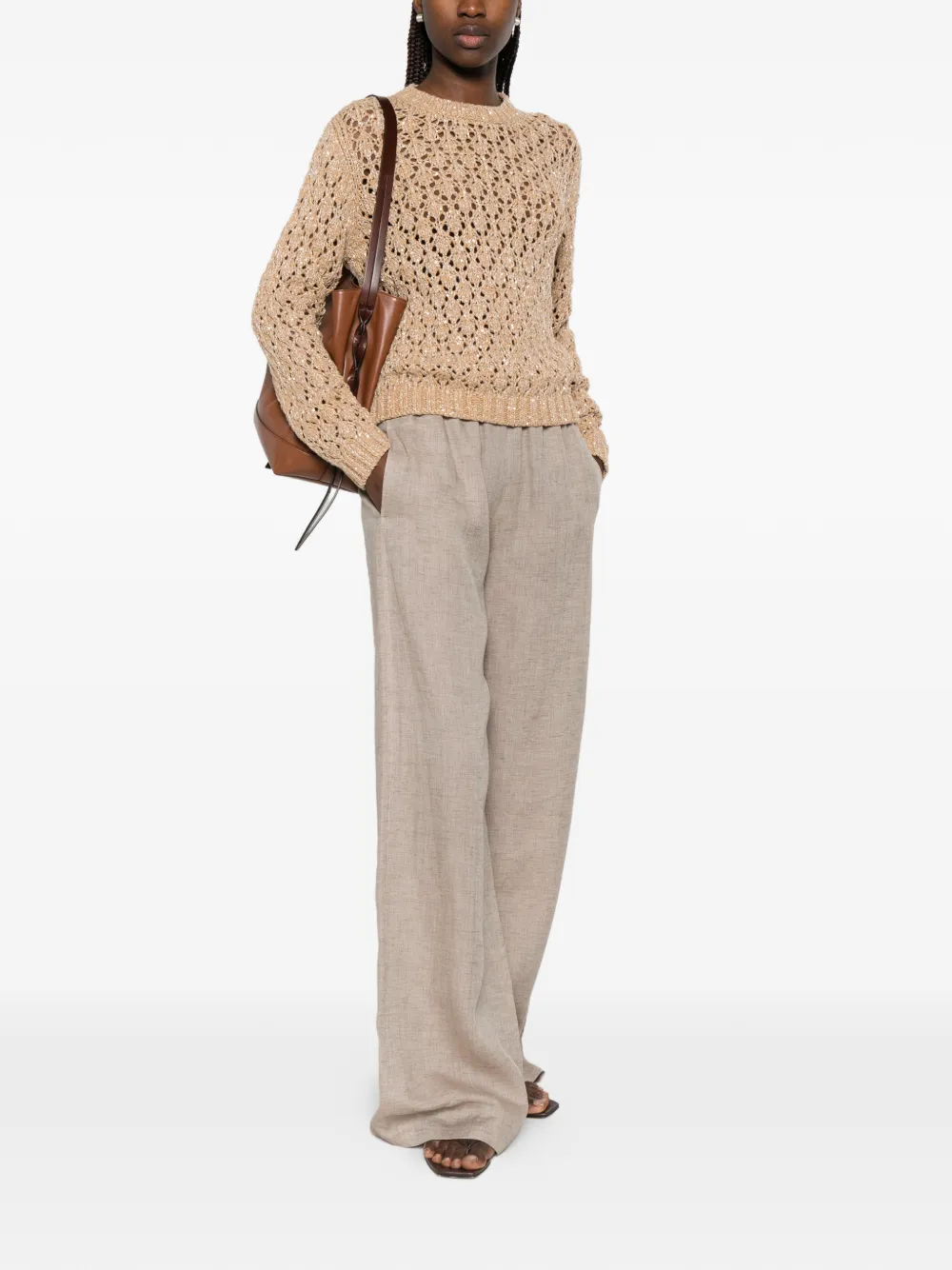 Fabiana Filippi Trainingsbroek met elastische tailleband Beige