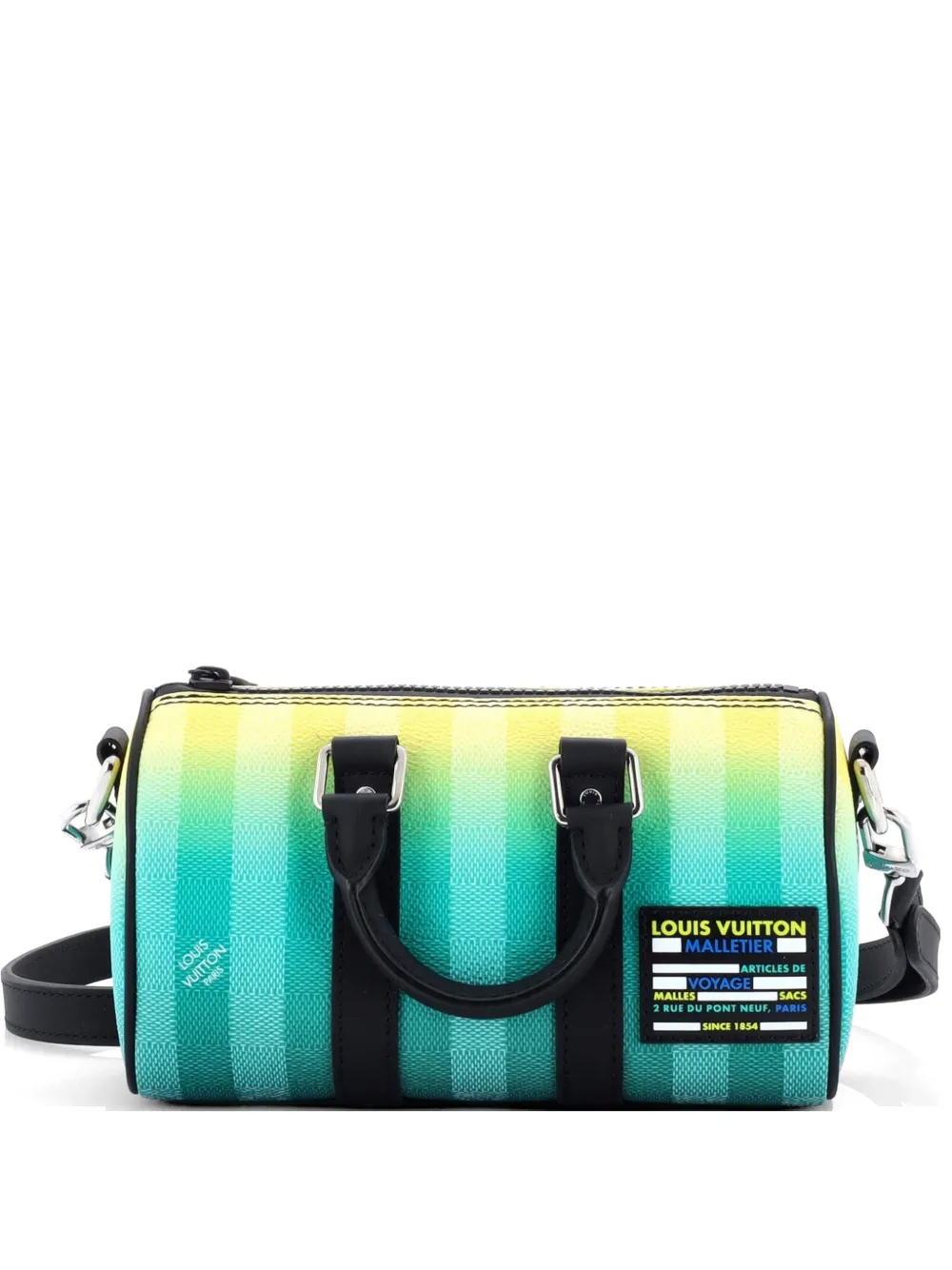 Louis Vuitton Pre-Owned Keepall Bandouliere Bag Limited Edition Gradient Damier Stripes XS crossbody bag - Verde