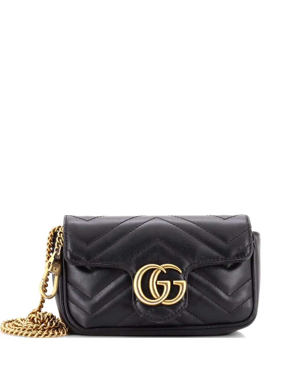 Gucci Pre-Owned GG Marmont Flap Bag Matelasse Leather Super Mini crossbody bag - Nero
