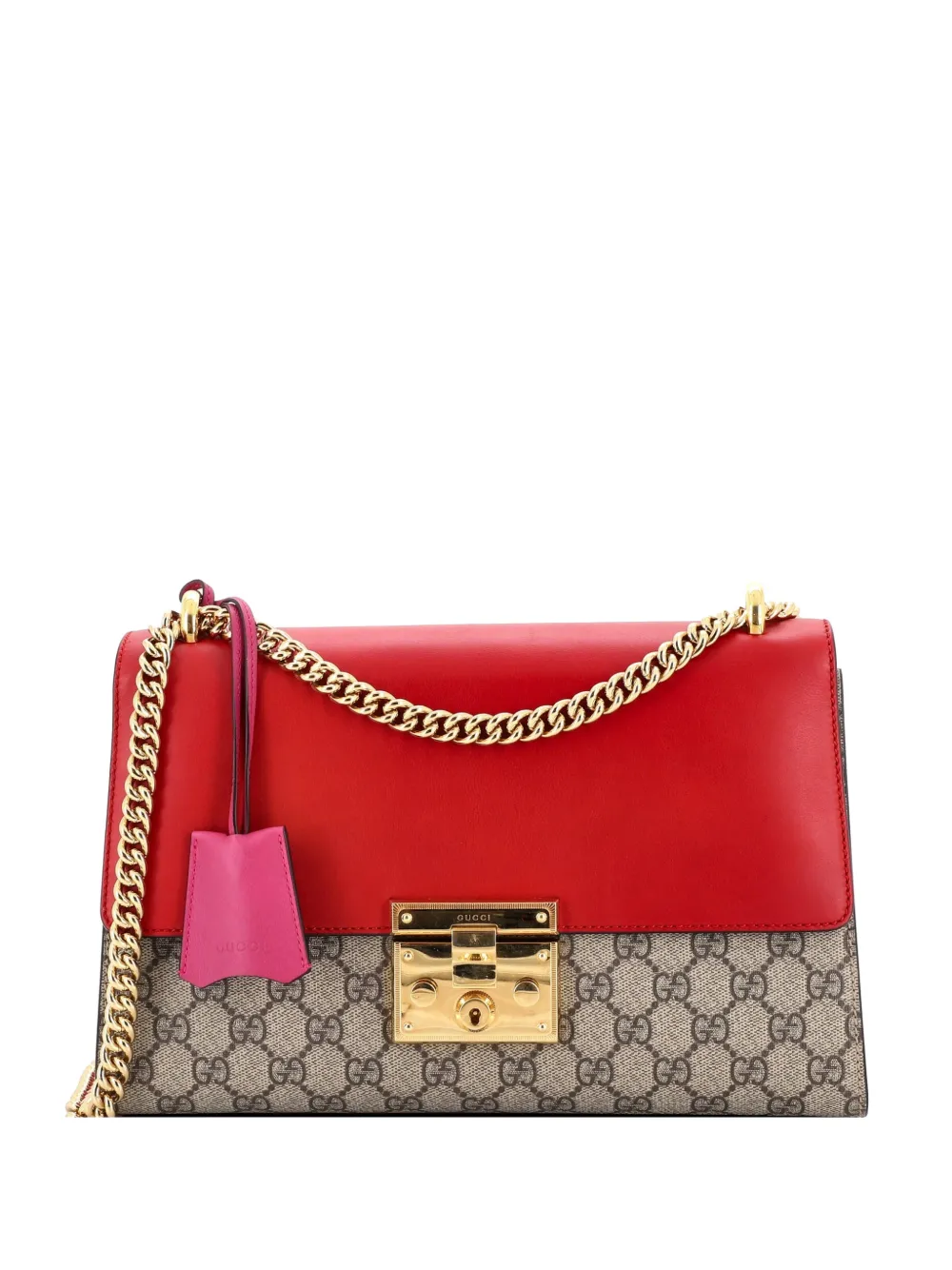 Gucci Pre-Owned Padlock GG Coated Canvas and Leather Medium shoulder bag - Marrone