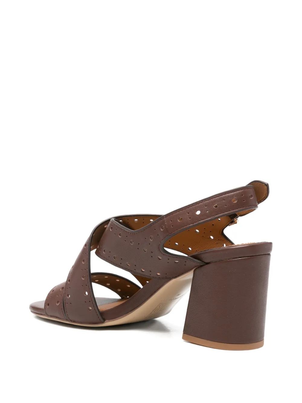Bruno Premi Geperforeerde sandalen met gekruist detail Bruin