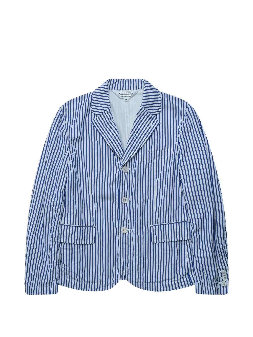 Comme Des Garçons Comme Des Garçons striped single-breasted blazer - Blu