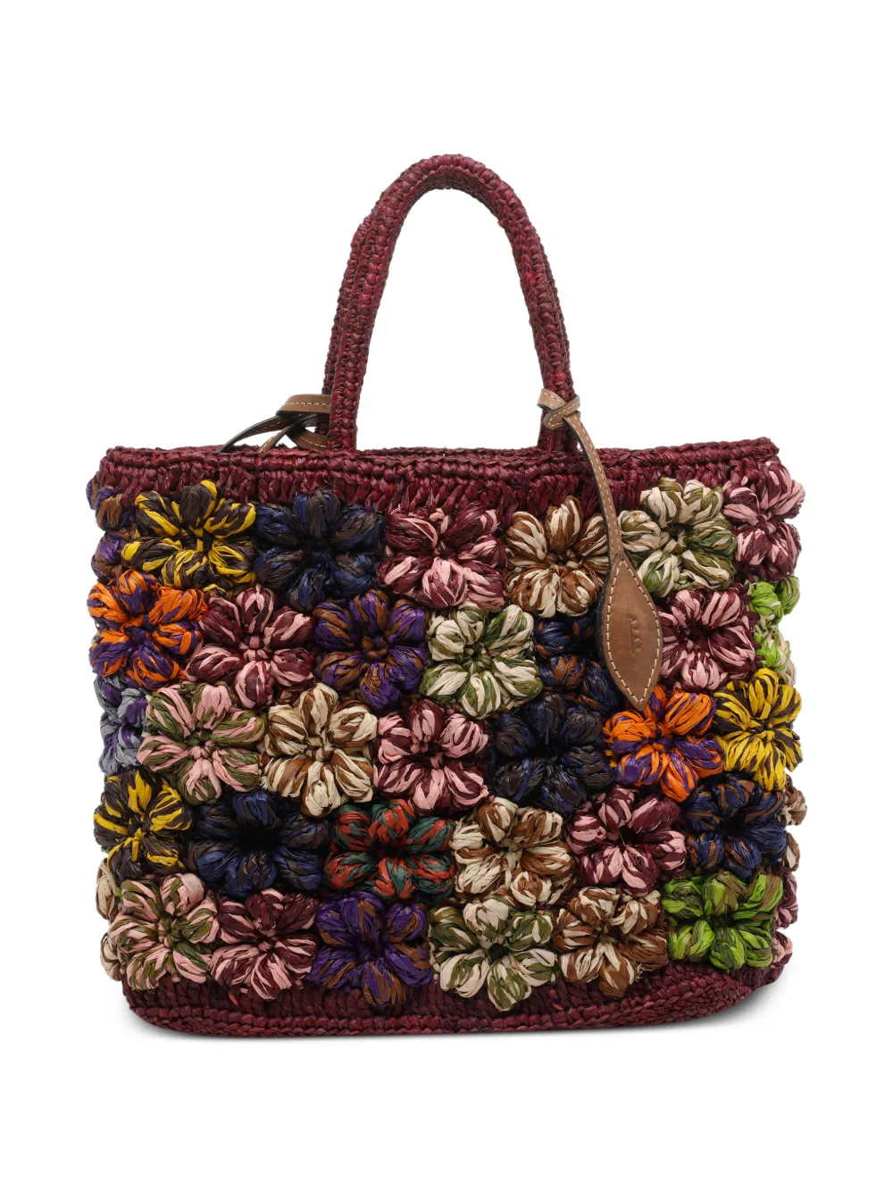 flower-embellishment tote bag