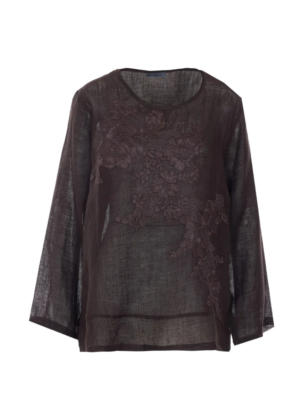 Maurizio Pecoraro floral-embroidery blouse - Brown