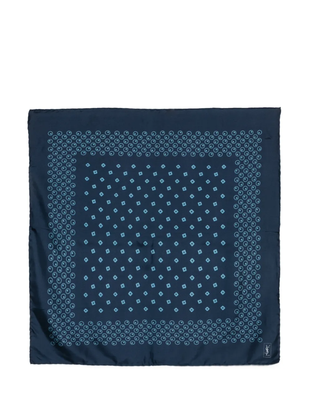 Pre-owned Saint Laurent 1990s Silk Scarf In Blue