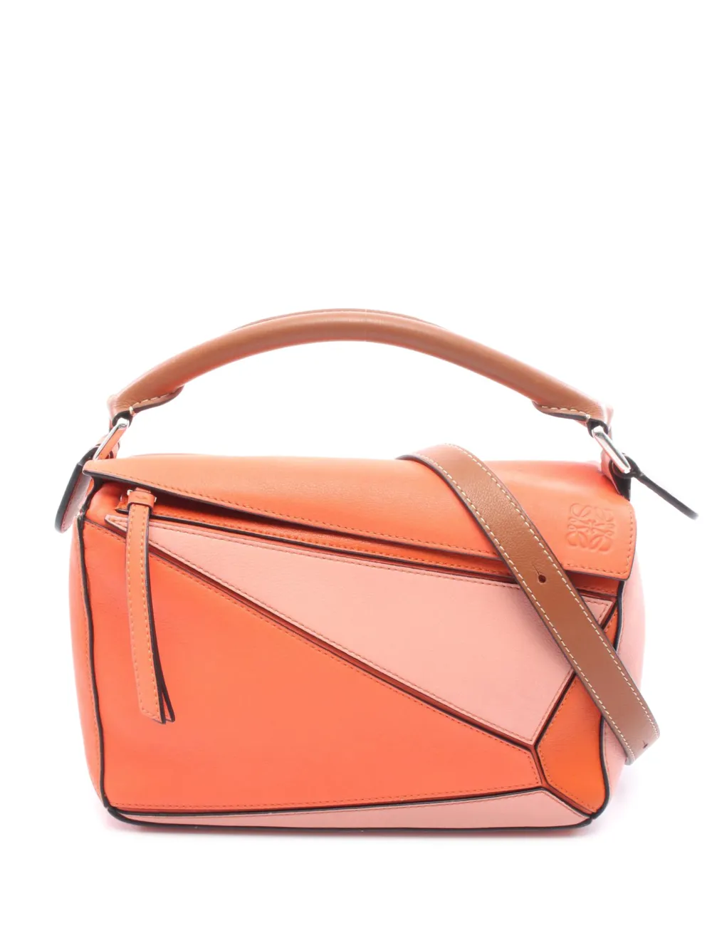 Loewe Pre-Owned 2010-2026 Small Tricolor Calfskin Puzzle satchel - Arancione