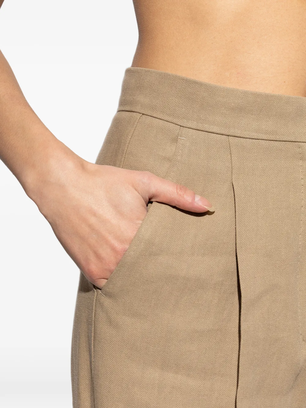 Max Mara Abate plooibroek met zak Bruin