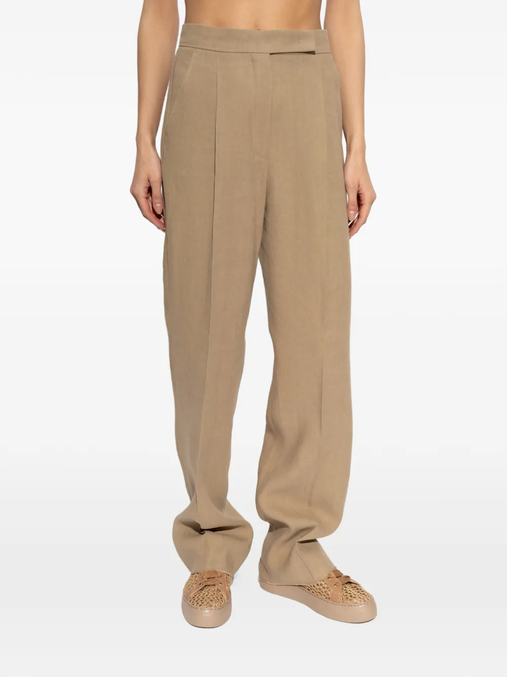Max Mara Abate plooibroek met zak Bruin