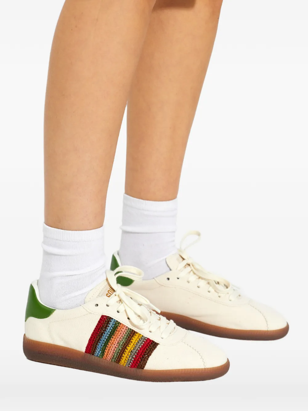 DSQUARED2 striped-panel sneakers Beige