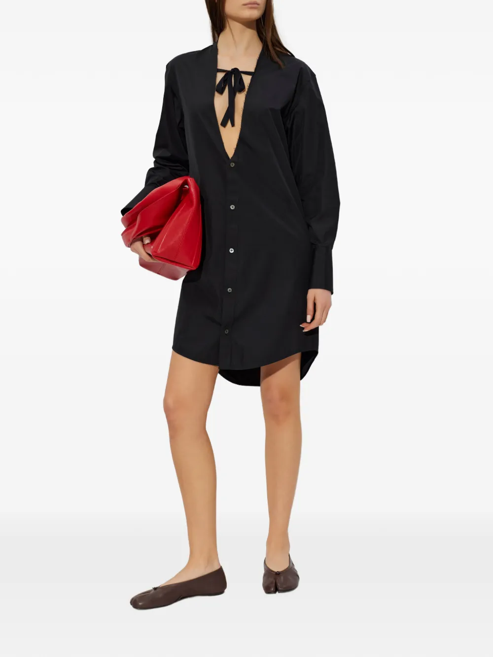 Maison Margiela Blousejurk met V-hals Zwart