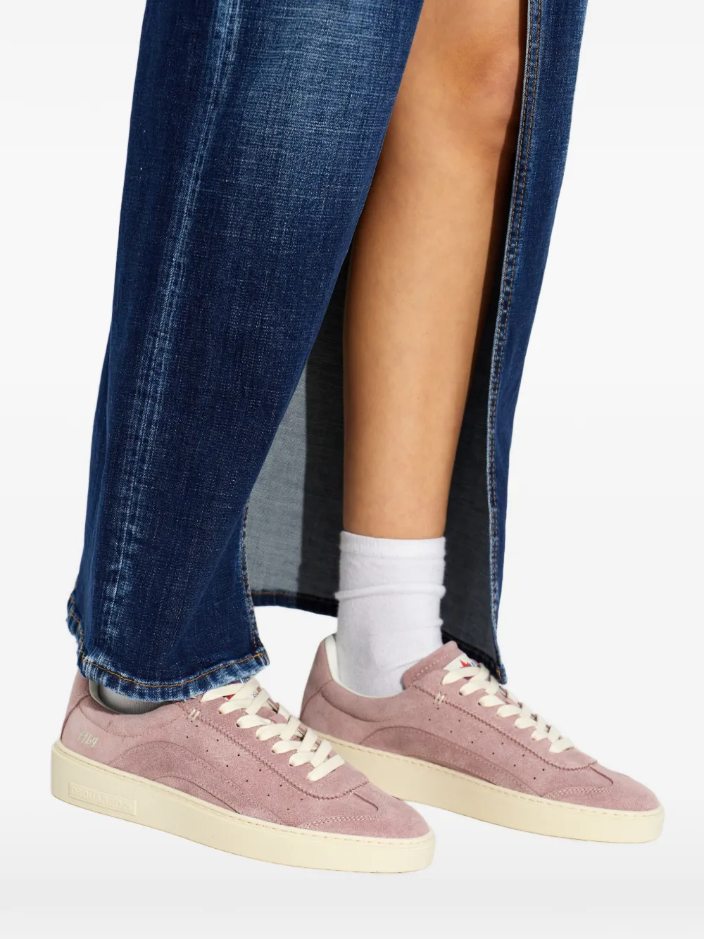 DSQUARED2 Rider leather sneakers Roze