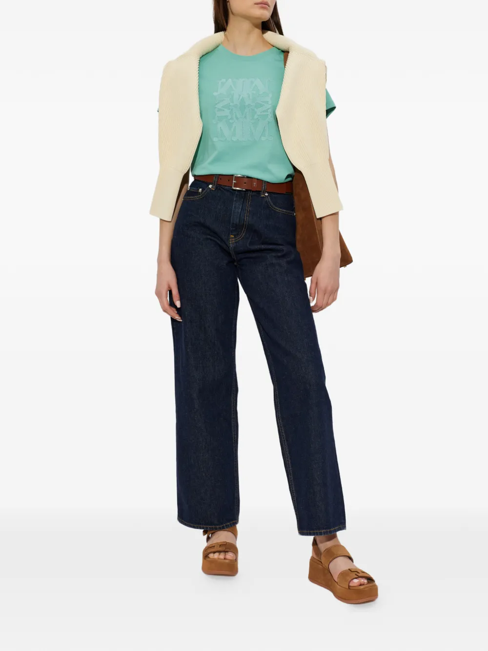 Max Mara Mxmgiovane T-shirt met logo Groen