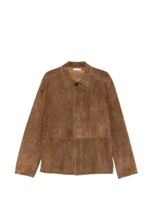 THE ROW Ronan スエードジャケット メンズ ベージュ スエードジャケット The Row Ronan Suede Blouson Jacket - Beige | Editorialist