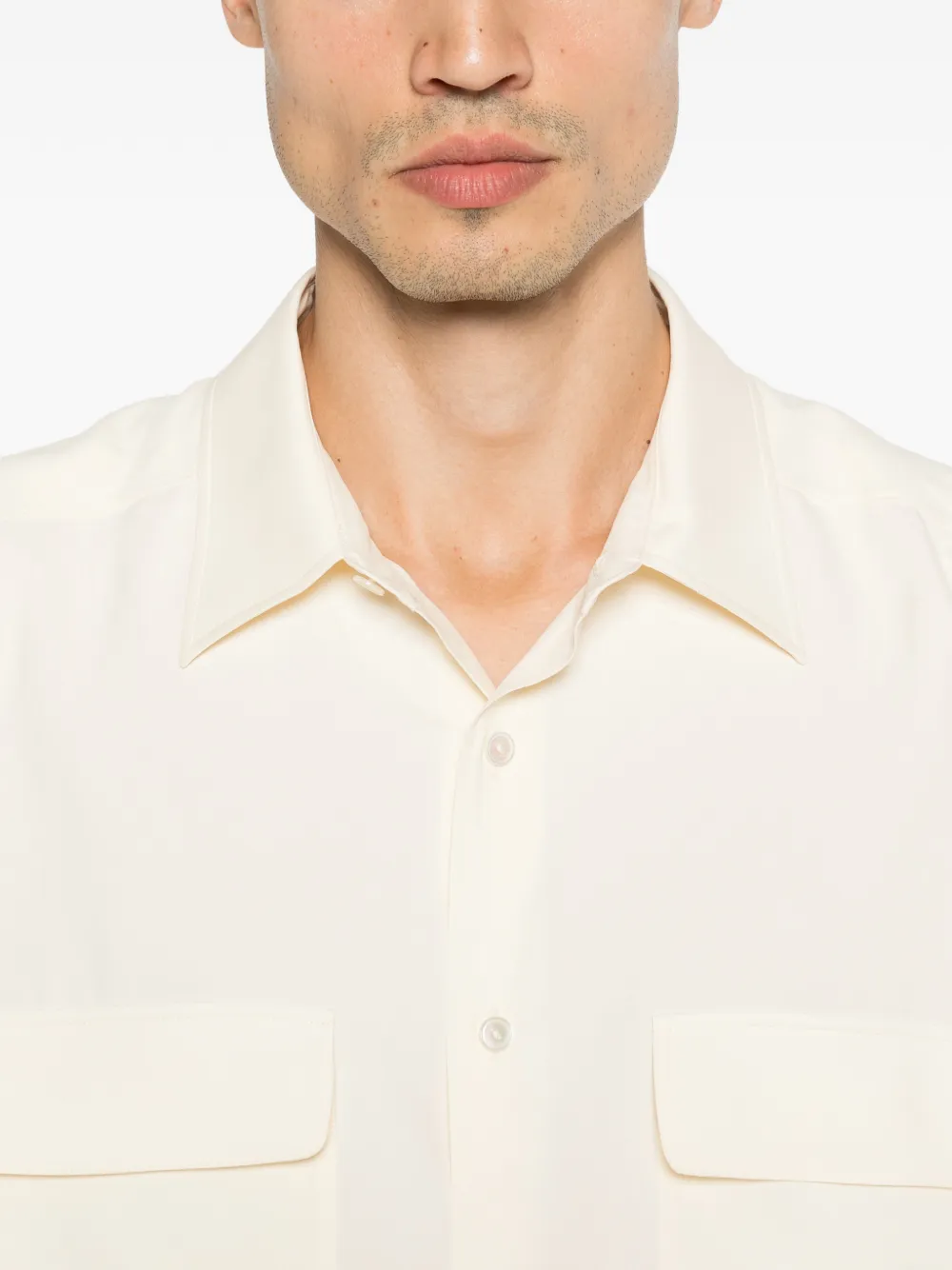 The Row Piou overhemd met zak Beige