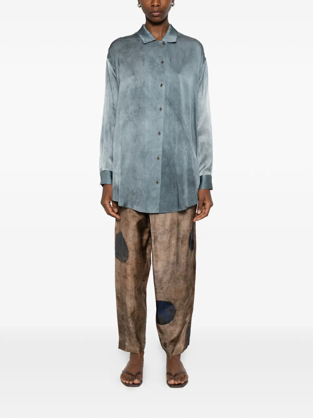  Uma Wang Camisa Con Botones - Azul 