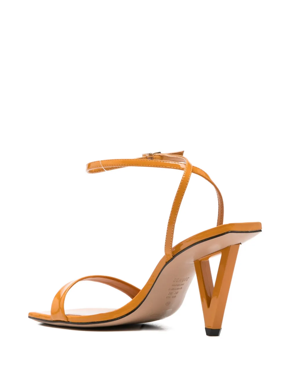 Schutz Lakleren sandalen met enkelbandje Oranje