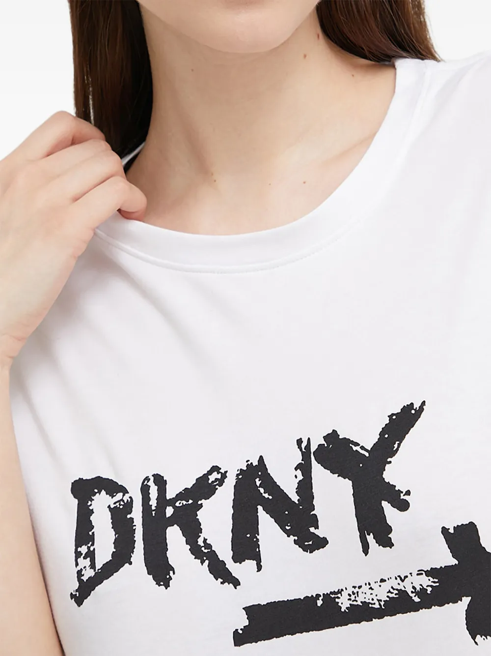 DKNY Pyjamatop met logoprint Wit