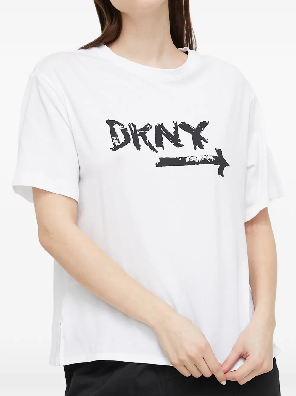DKNY logo-print pajama top - Weiß