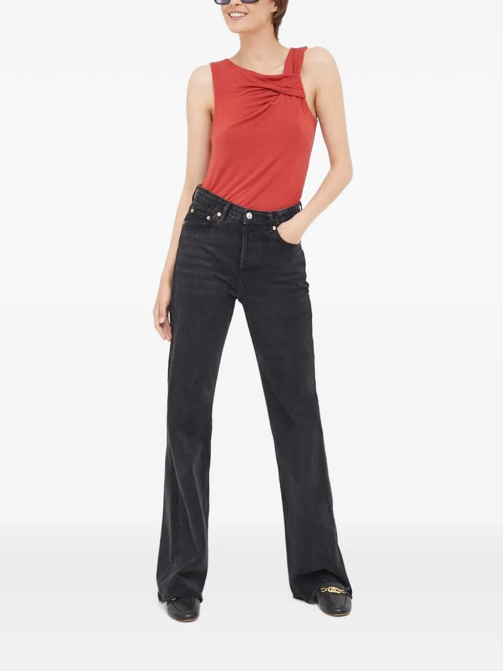 DKNY twist-detail sleeveless top Rood