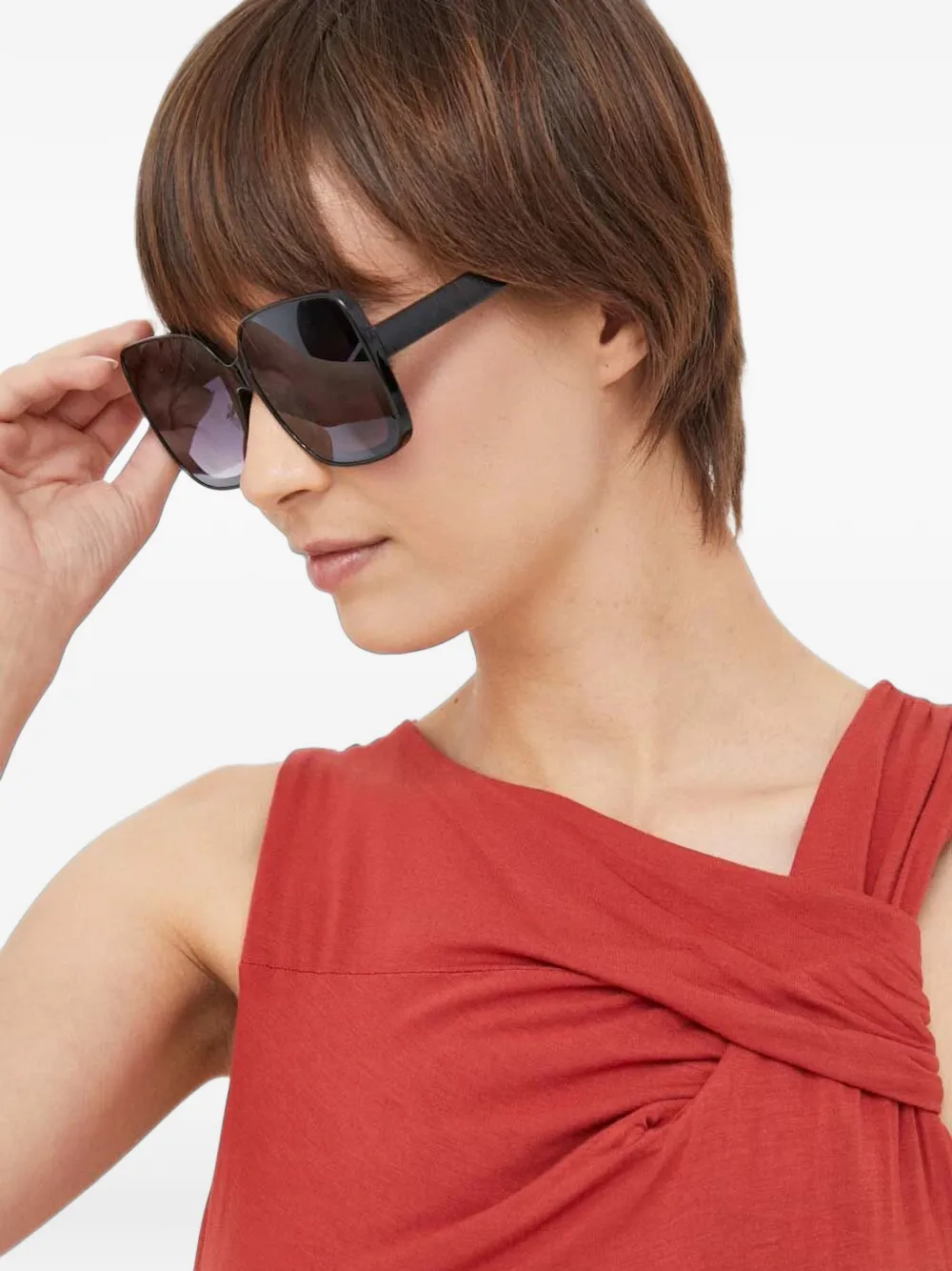 DKNY twist-detail sleeveless top Rood