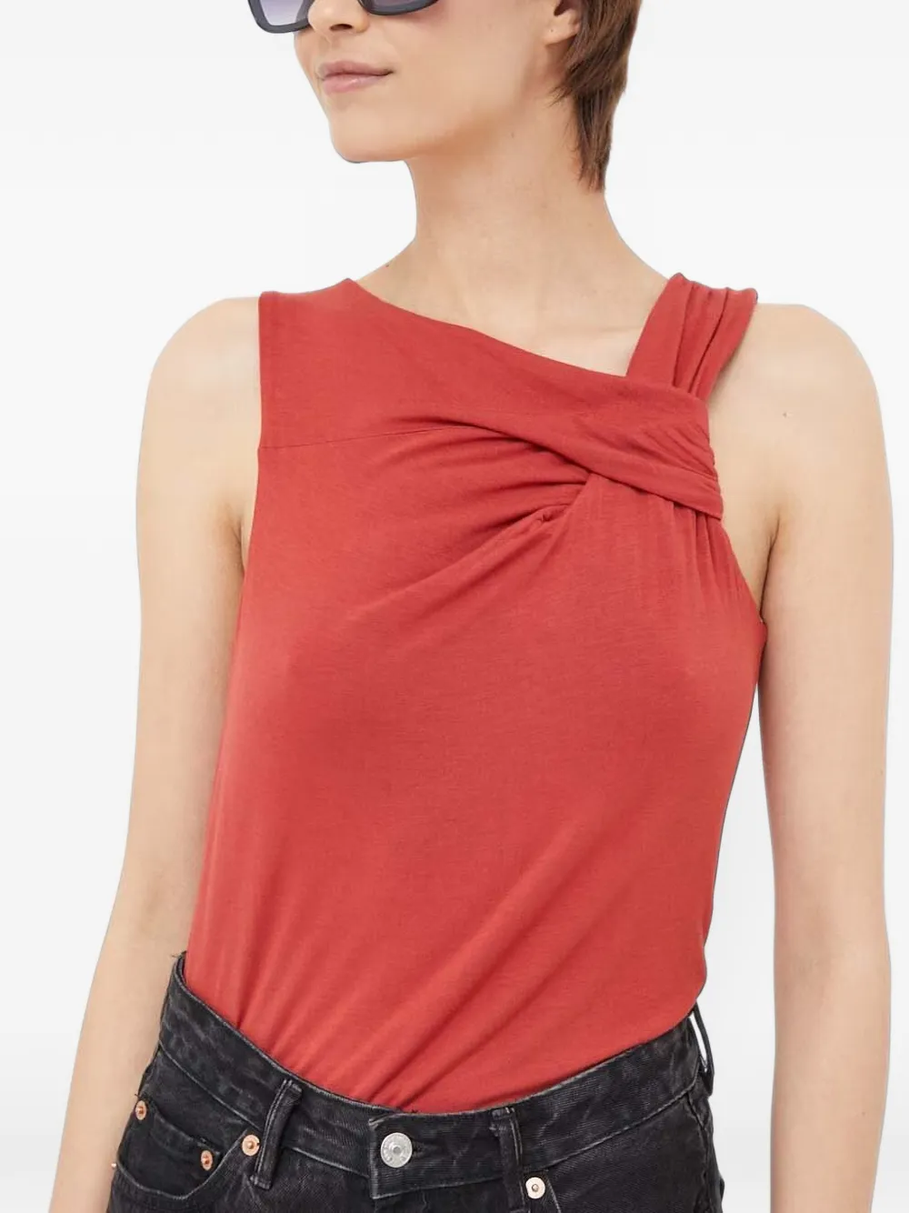 DKNY twist-detail sleeveless top - Rosso