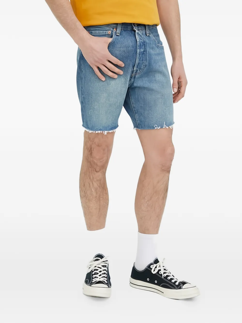 Levi's frayed denim shorts - Blu