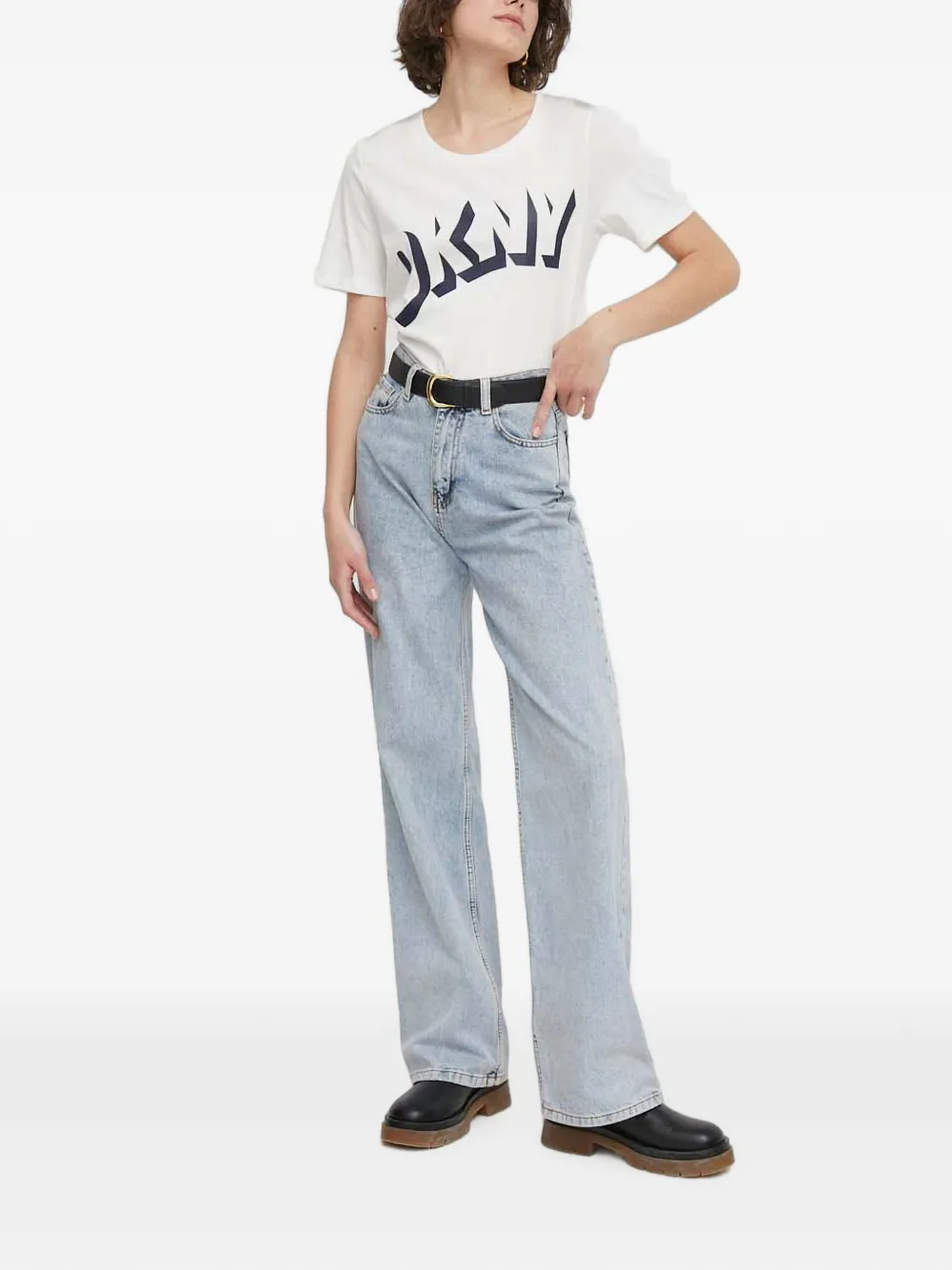 DKNY T-shirt met logo Wit