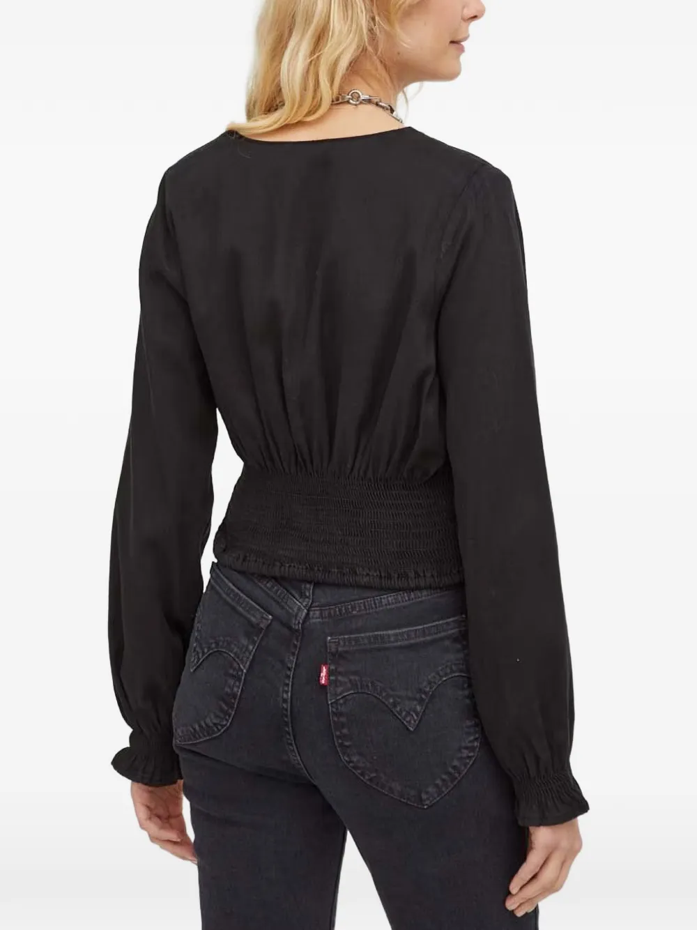 Levi's Tamara V-neck blouse Zwart