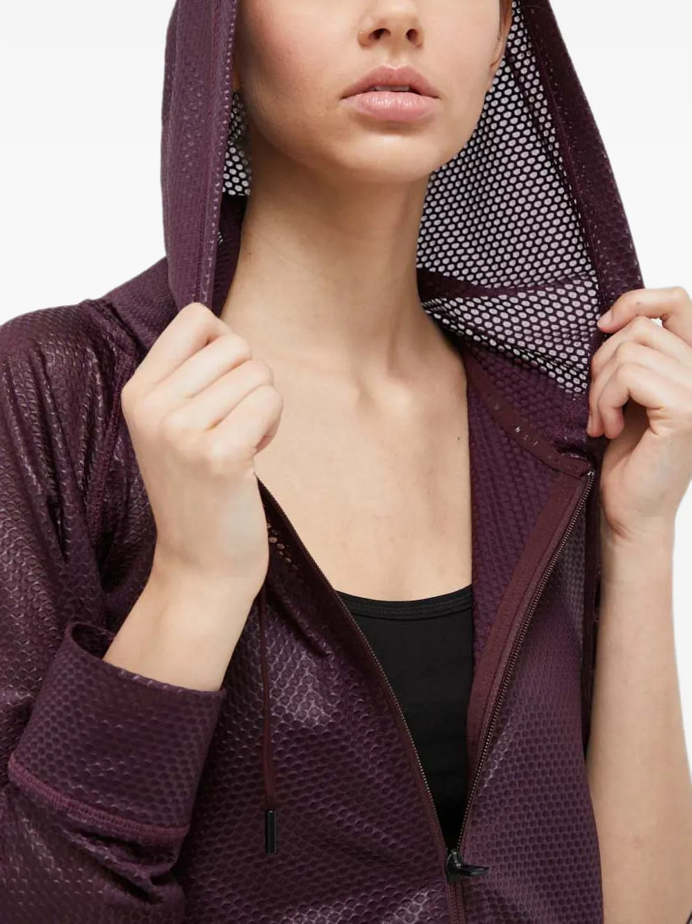DKNY Top met capuchon en rits Paars