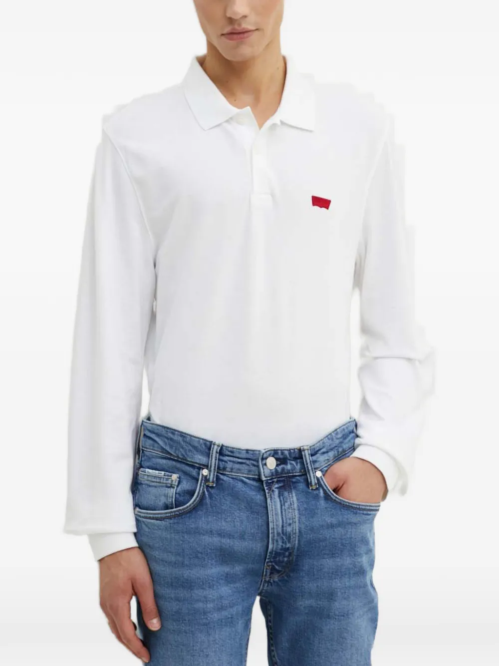 Levi's Housemark long-sleeved polo shirt - Weiß