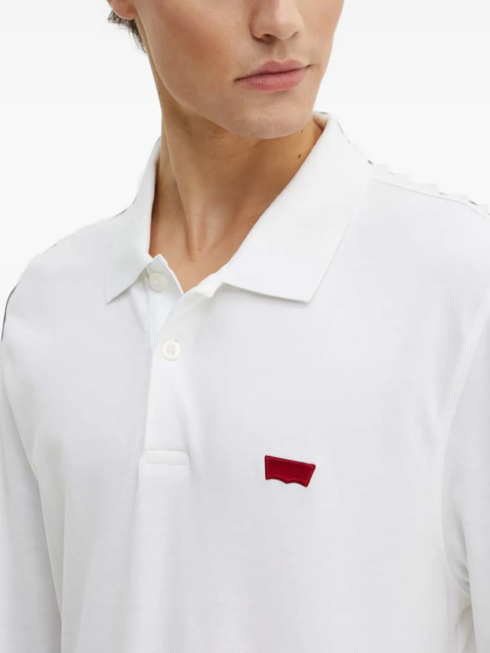 Levi's Housemark long-sleeved polo shirt Wit