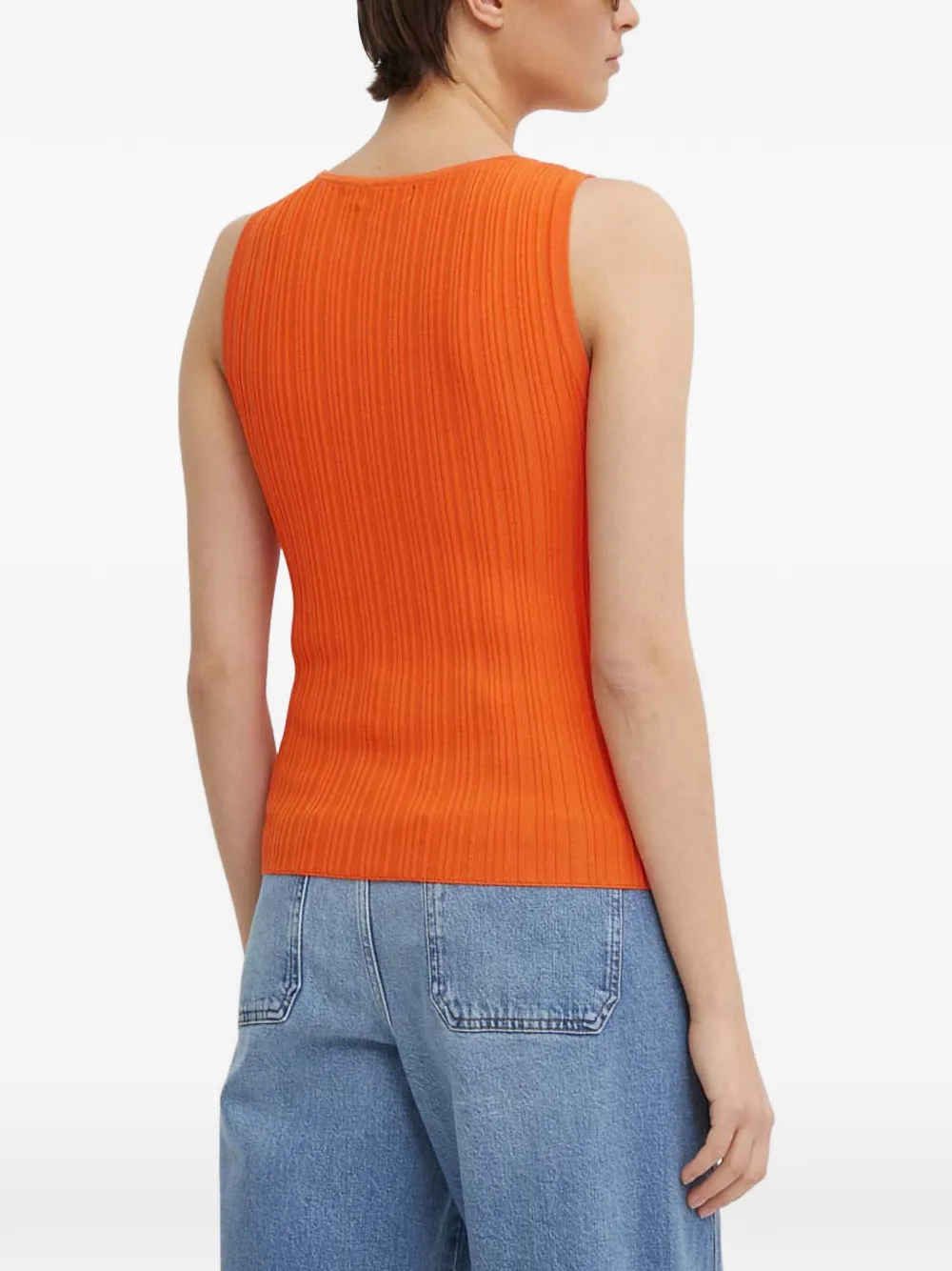 DKNY Gebreide top met gedraaid detail Oranje