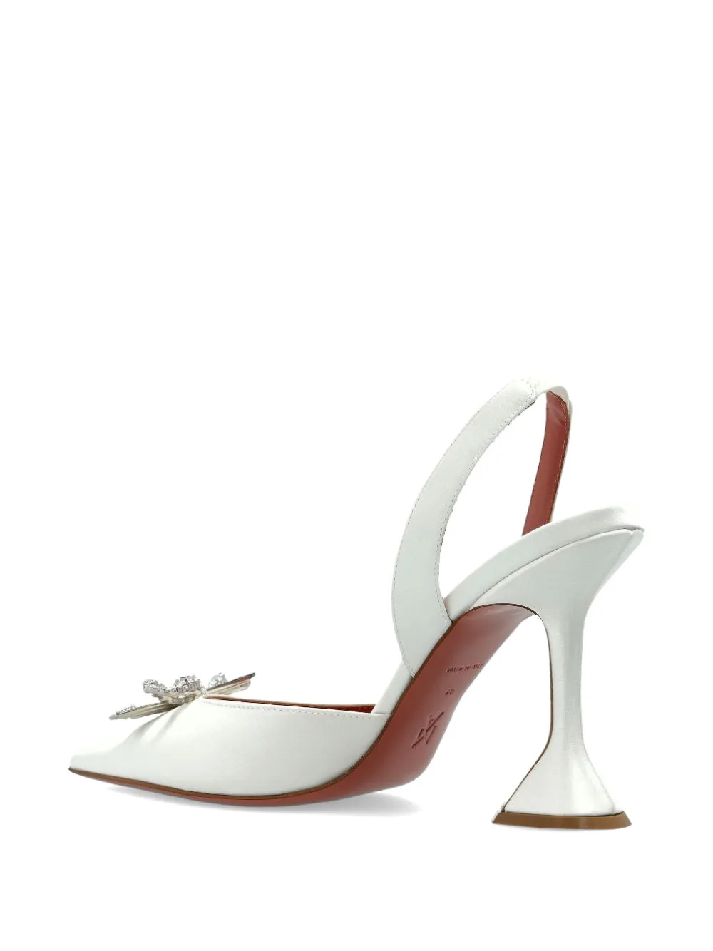 Amina Muaddi Rosie bow-detail slingback pumps Beige