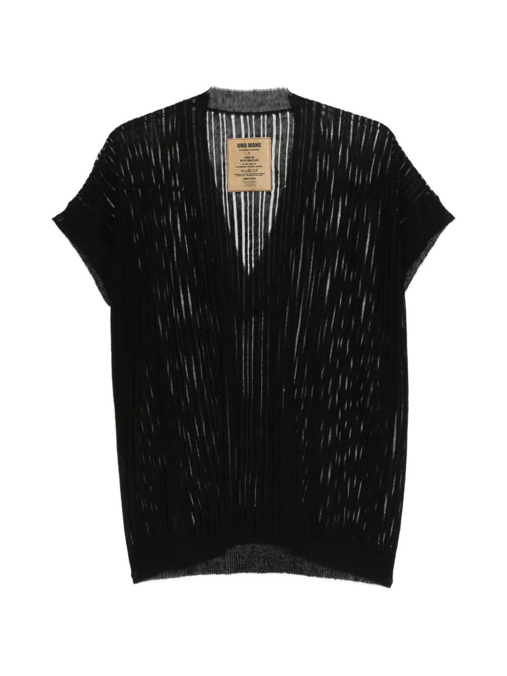 Uma Wang V-neck textured top - Nero