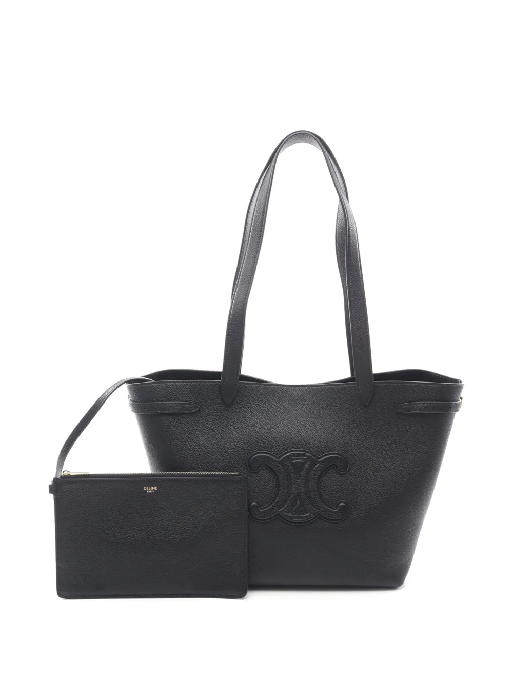 Celine Pre-Owned 2010-2026 Small Grained Calfskin Cuir Triomphe Cabas Anais tote bag - Nero