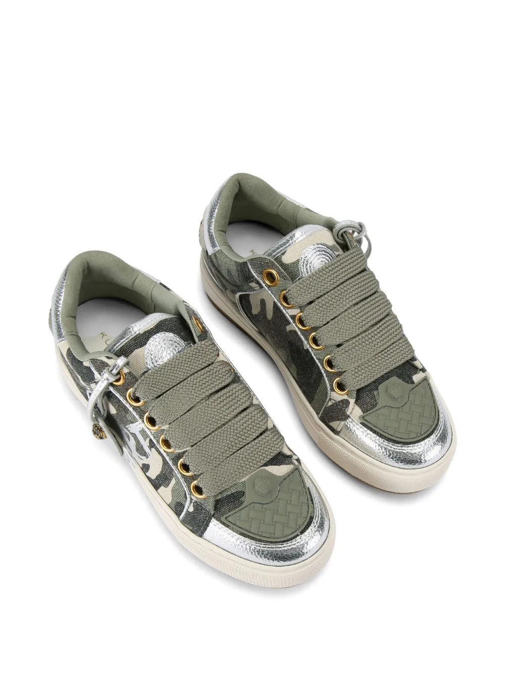 Kurt Geiger London Camouflage sneakers met label Groen