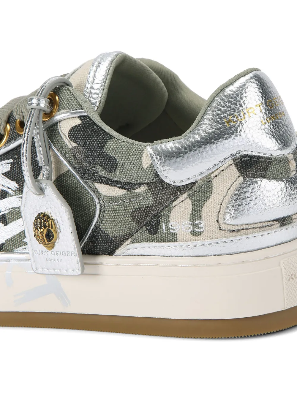 Kurt Geiger London Camouflage sneakers met label Groen