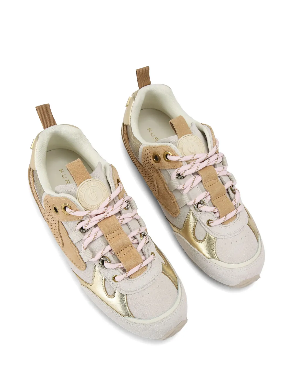 Kurt Geiger London Slim Runner sneakers met geperforeerd vlak Beige