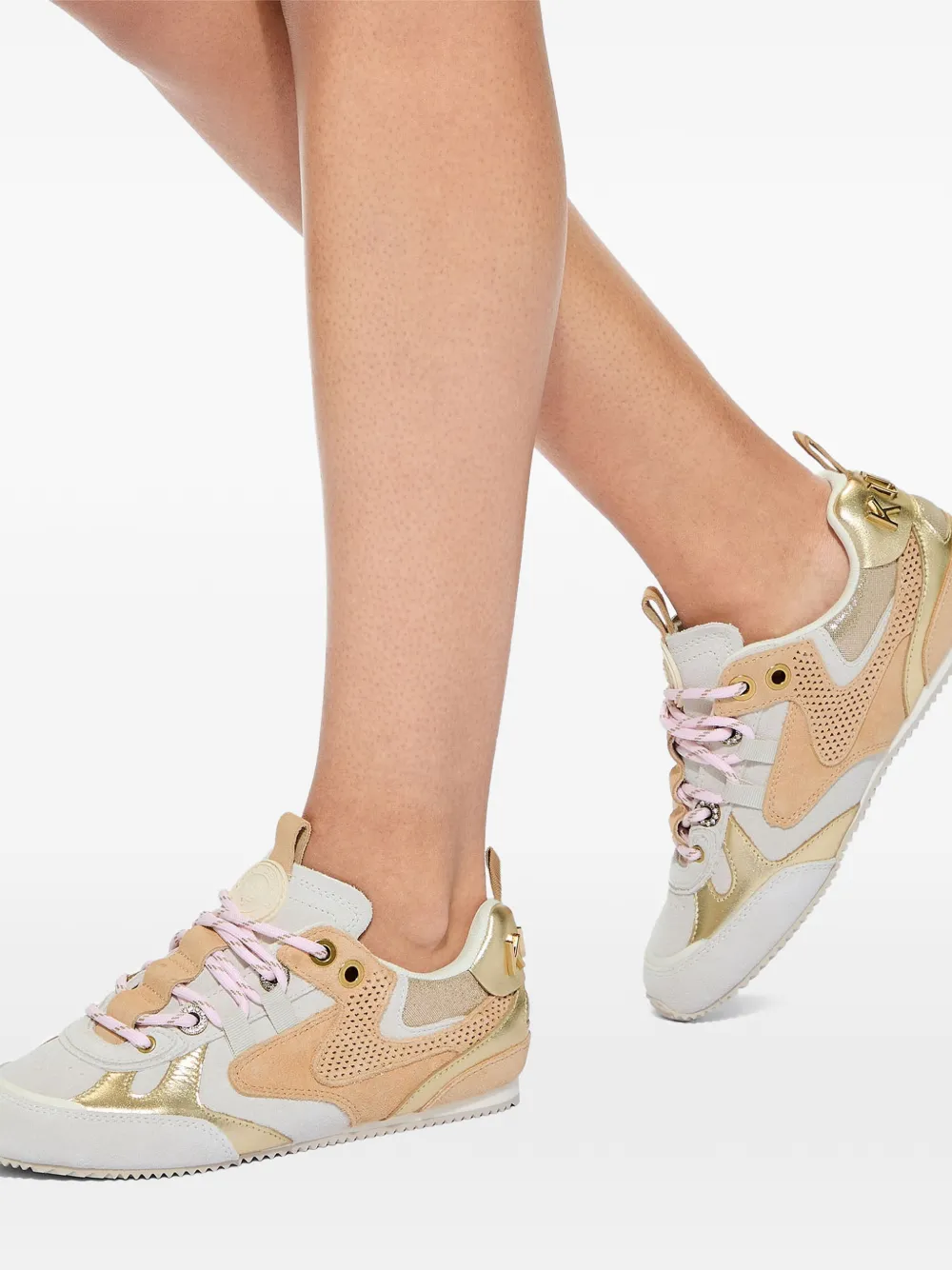 Kurt Geiger London Slim Runner sneakers met geperforeerd vlak Beige
