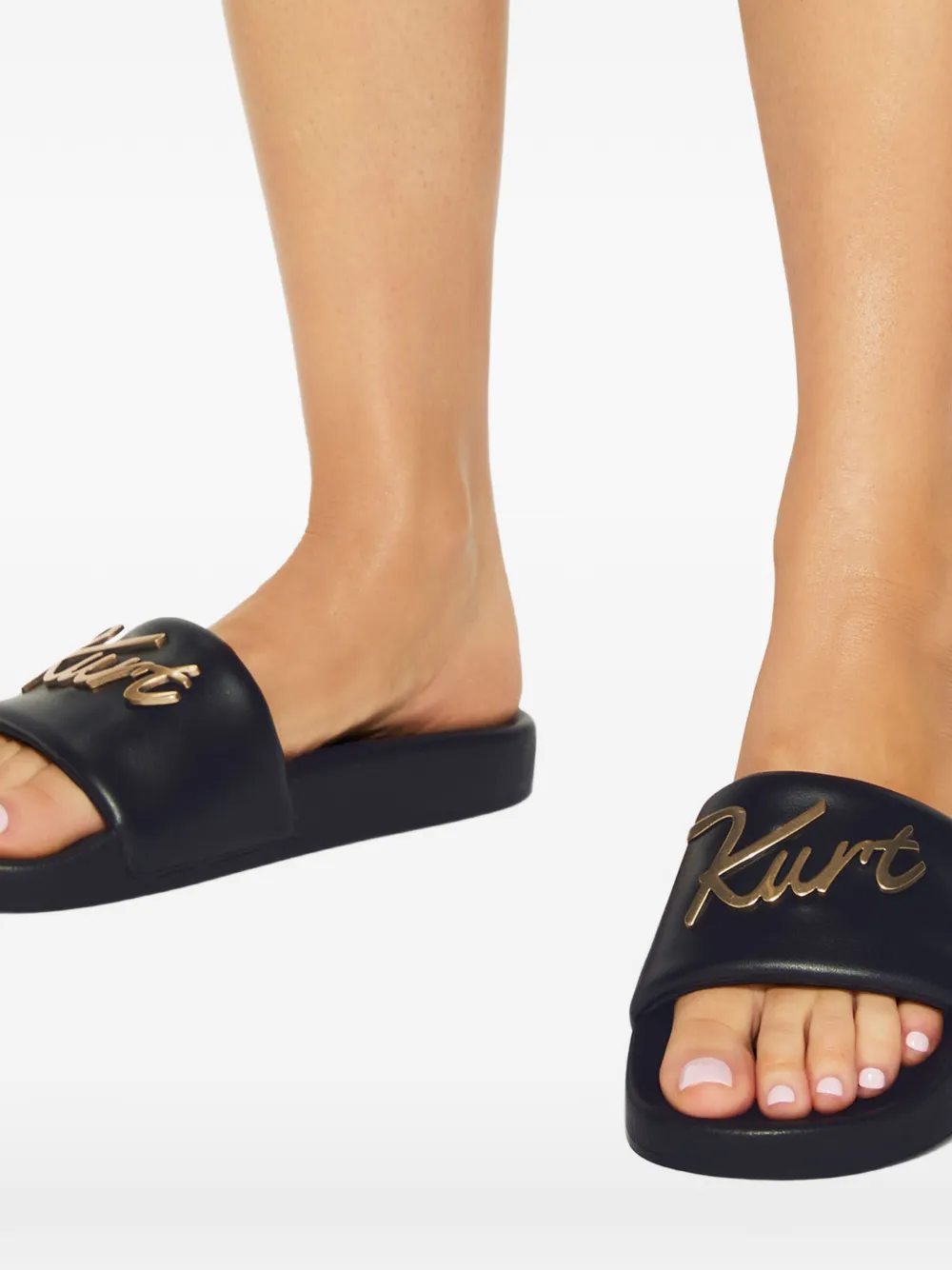 Kurt Geiger London Cursive Kurt sandalen met logo Zwart