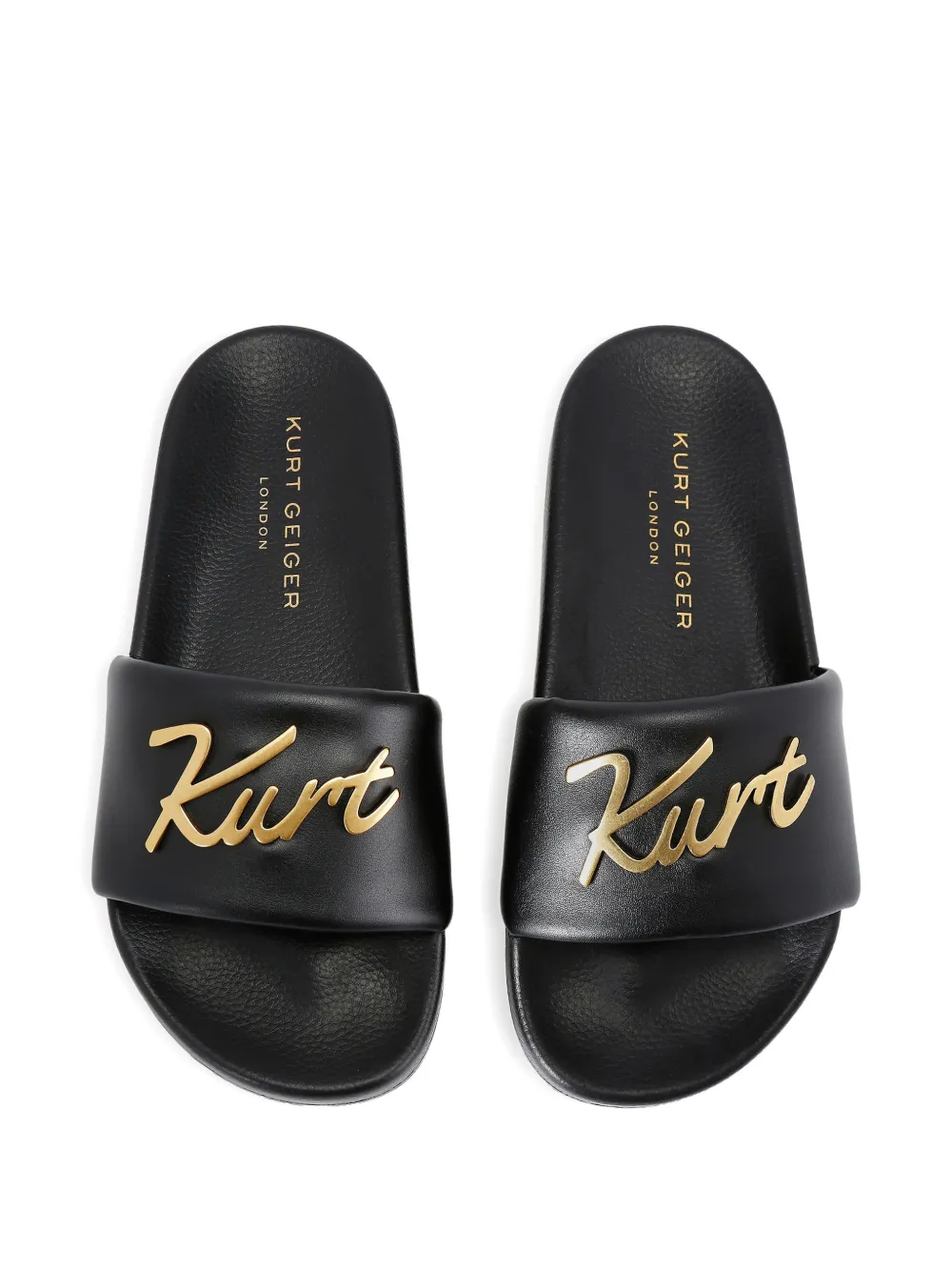 Kurt Geiger London Cursive Kurt sandalen met logo Zwart