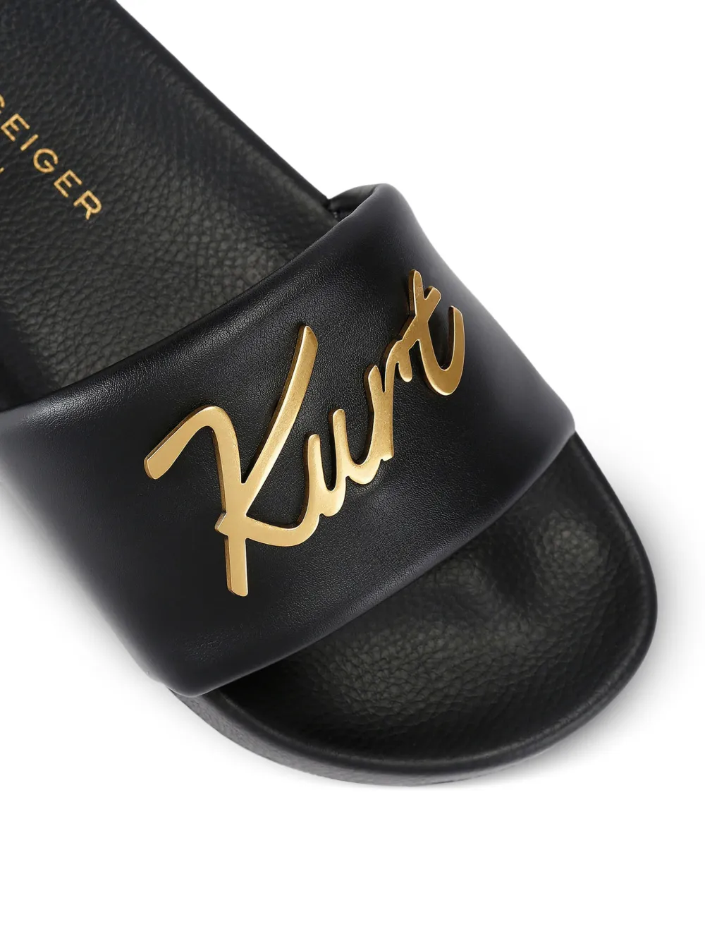 Kurt Geiger London Cursive Kurt sandalen met logo Zwart
